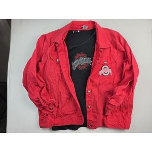 Isaac's Designs Size 1XL Jacket Womens Ohio State OSU red w/ shirt rhinestone